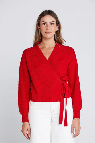 ThingThing - Wrapt Cardigan, Sizzling Scarlet