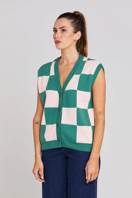Thing Thing - Rosa Vest, Emerald Blush