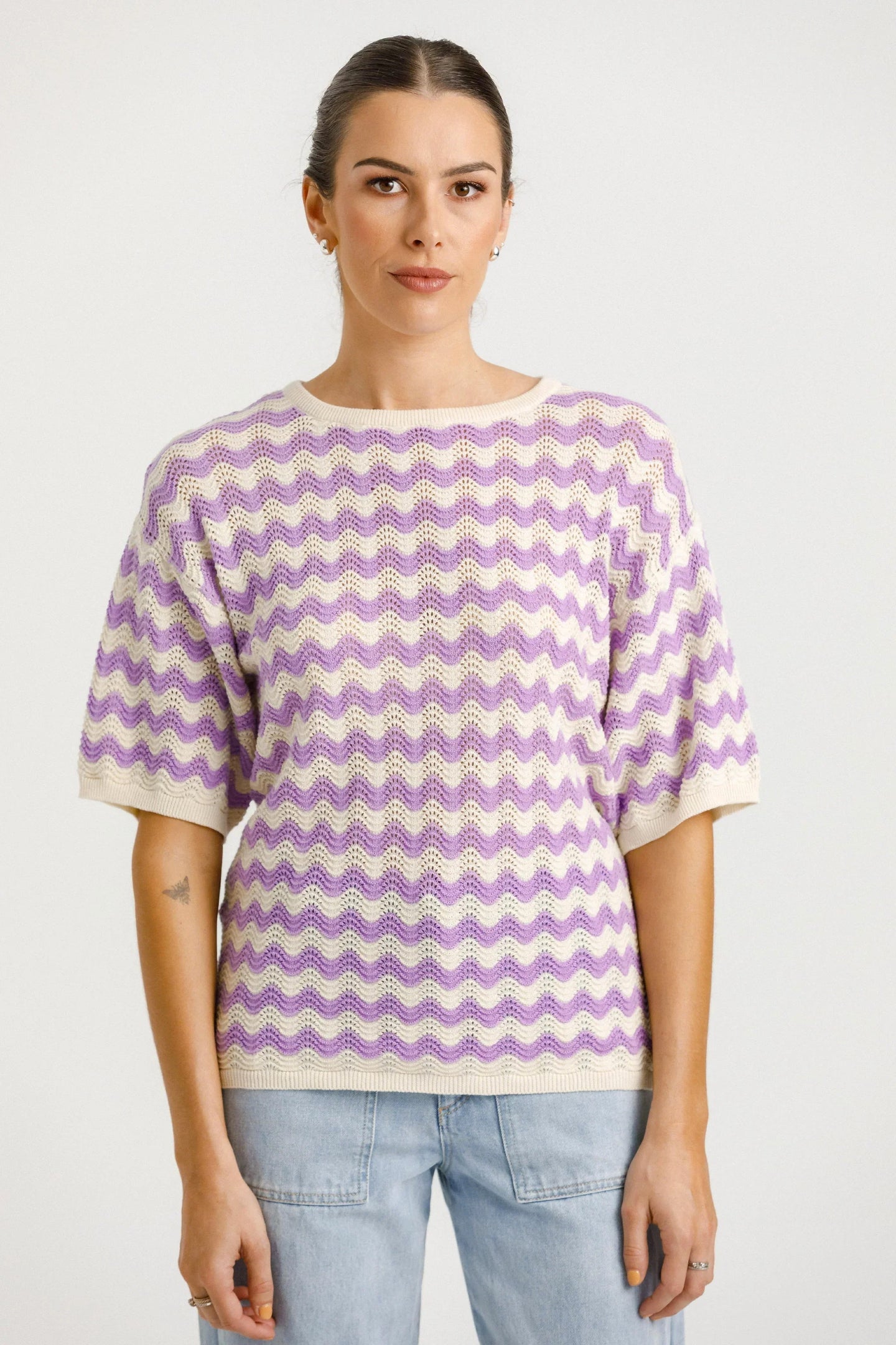 Thing Thing - Squiggle Tee, Creamy Lilac