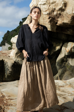 Sophie - Tie Top, Black