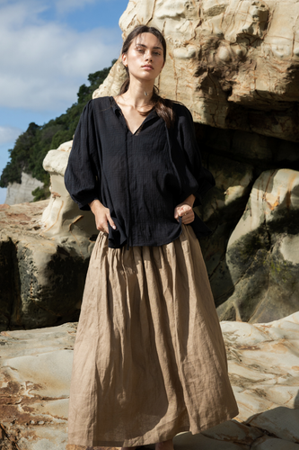 Sophie - Tie Top, Black