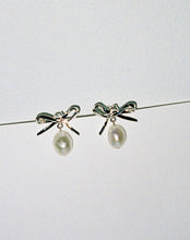 Meadowlark - Bow Pearl Stud Earrings, Gold Plated
