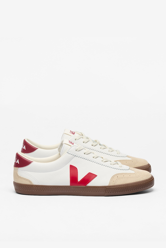 Veja - Volley Leather Sneaker, White/Pekin/Bark