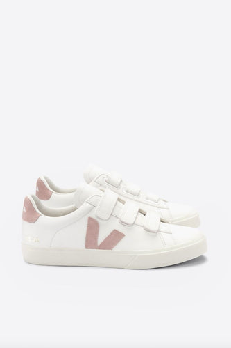 Veja - Recife Logo Chromefree Leather Sneaker, Extra White / Babe