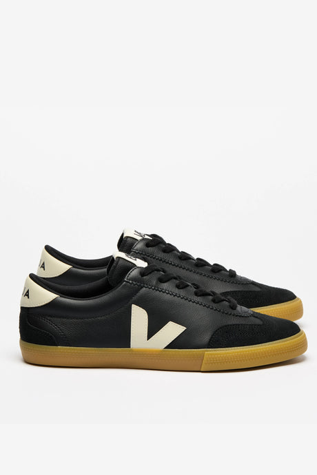 Veja - Volley Leather Sneaker, Black / Pierre