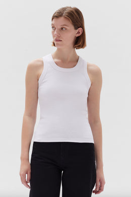 Assembly Label - Miana Organic Rib Tank, White