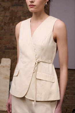 Staple the Label - Willow Loop Detail Vest, Stone