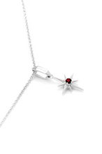 Stolen Girlfriends Club Jewellery - Lucky Star Necklace in Sterling Silver / Garnet