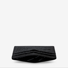 Status Anxiety - Together For Now Card Holder, Black Croc Emboss