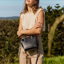 Status Anxiety - Worst Behind Us Bag, Black Croc Emboss