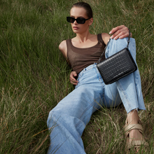 Status Anxiety - She Burns Bag, Black Croc Emboss
