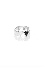 Stolen Girlfriends Club Jewellery - Band of Hearts Ring, Onyx/Silver