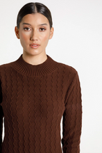 Thing Thing - Zigzag Turtle Neck Dress, Chocolate