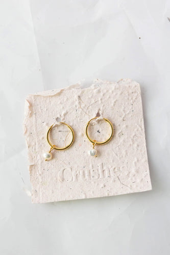 Crushes - Baby Pearl Hoops, Gold