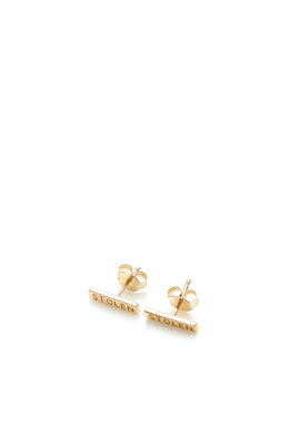 Stolen Girlfriends Club Jewellery - Tiny Stolen Bar Earrings, Gold Plated