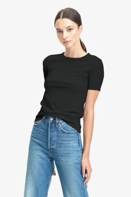 Commoners - Womens Base SS Ribbed Tee, Black