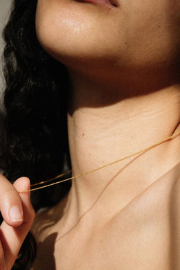Meadowlark - Diamond Curb Necklace, Gold Plated