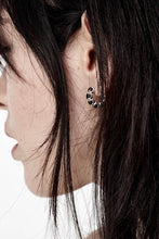 Stolen Girlfriends Club Jewellery - Halo Cluster Earrings, Onyx/Silver