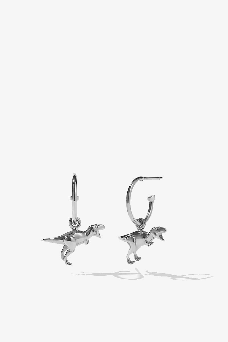 Meadowlark - Dinosaur Signature Hoop Earrings, Sterling Silver