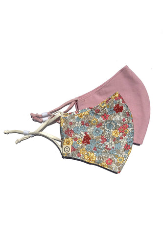 Personal Space Please - Face Mask Two Pack, Ditsy Floral/Pink