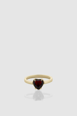 Meadowlark - Heart Jewel Ring , Gold Plated