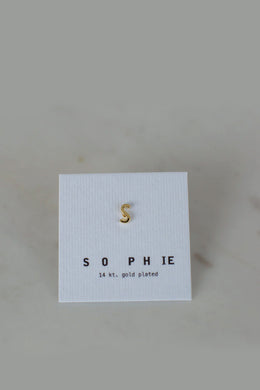 Sophie - Little Letter Stud Single, Gold