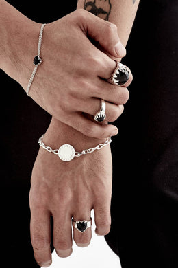Stolen Girlfriends Club Jewellery - Love Claw Ring, Onyx/Silver