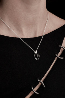 Stolen Girlfriends Club Jewellery - Love Claw Necklace, Onyx/Silver