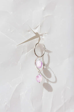 Crushes - Gemstone Hoops, Light  Amethyst/Sterling Silver
