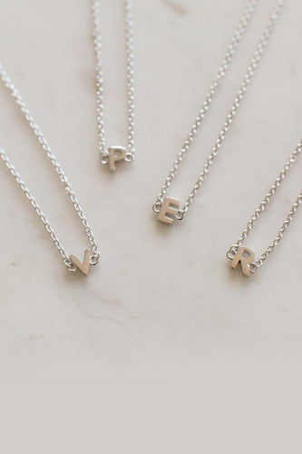 Sophie - Little Letter Necklace, Silver
