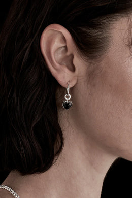 Stolen Girlfriends Club Jewellery - Love Anchor Earring in Onyx/Sterling Silver