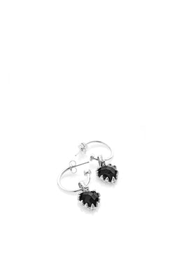 Stolen Girlfriends Club Jewellery - Love Anchor Earring in Onyx/Sterling Silver