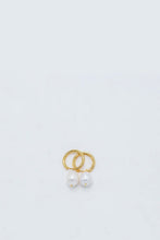 Sophie - Pearl Hoop Huggies, Gold