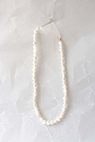 Crushes - Nugget Pearl Strand Necklace, Gold