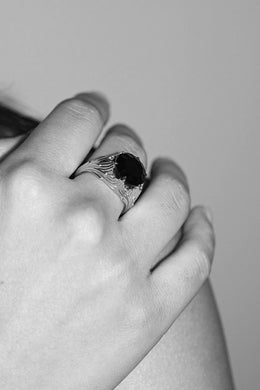Meadowlark - Aphrodite Cocktail Ring, Sterling Silver/Onyx