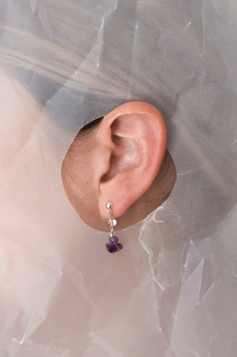 Crushes - Gemstone Drop Earrings, Amethyst/ Silver
