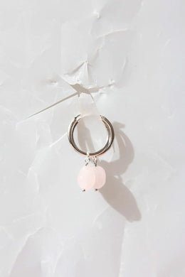 Crushes - Gemstone Hoops, Rose Quartz/Sterling Silver