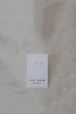 Sophie - Mini Rock Studs, Clear/ Silver