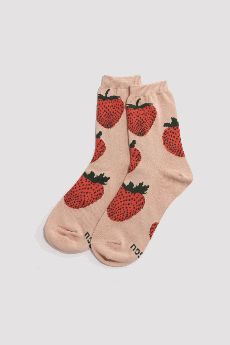 Baggu - Crew Sock, Strawberry