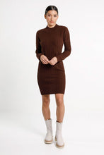 Thing Thing - Zigzag Turtle Neck Dress, Chocolate